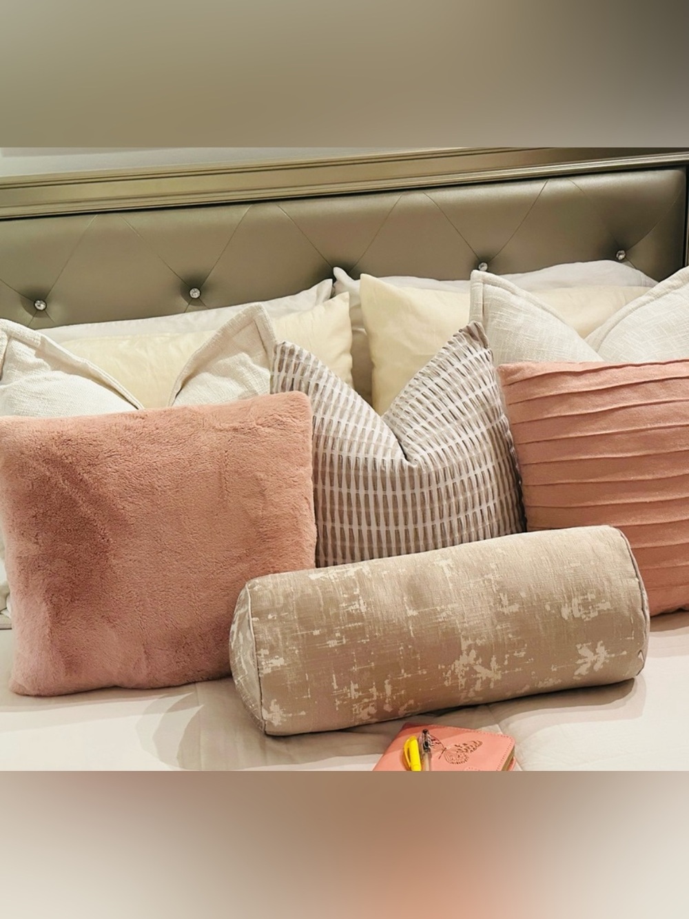 Two Plush Pink Decorative Throw Pillows - Soft Home Bedding